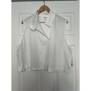 Lunya Woven Linen Sleeveless Shirt White Size Large